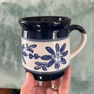 Vintage Japan, blue floral mug